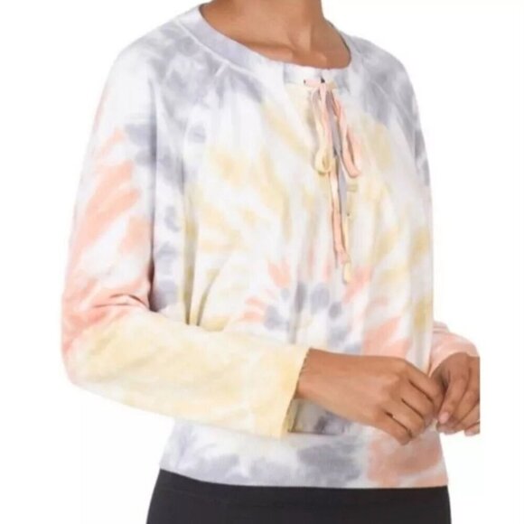Young Fabulous & Broke YFB Peyton Tie Dye Lace Up Front Sweatshirt Size S - Picture 1 of 6